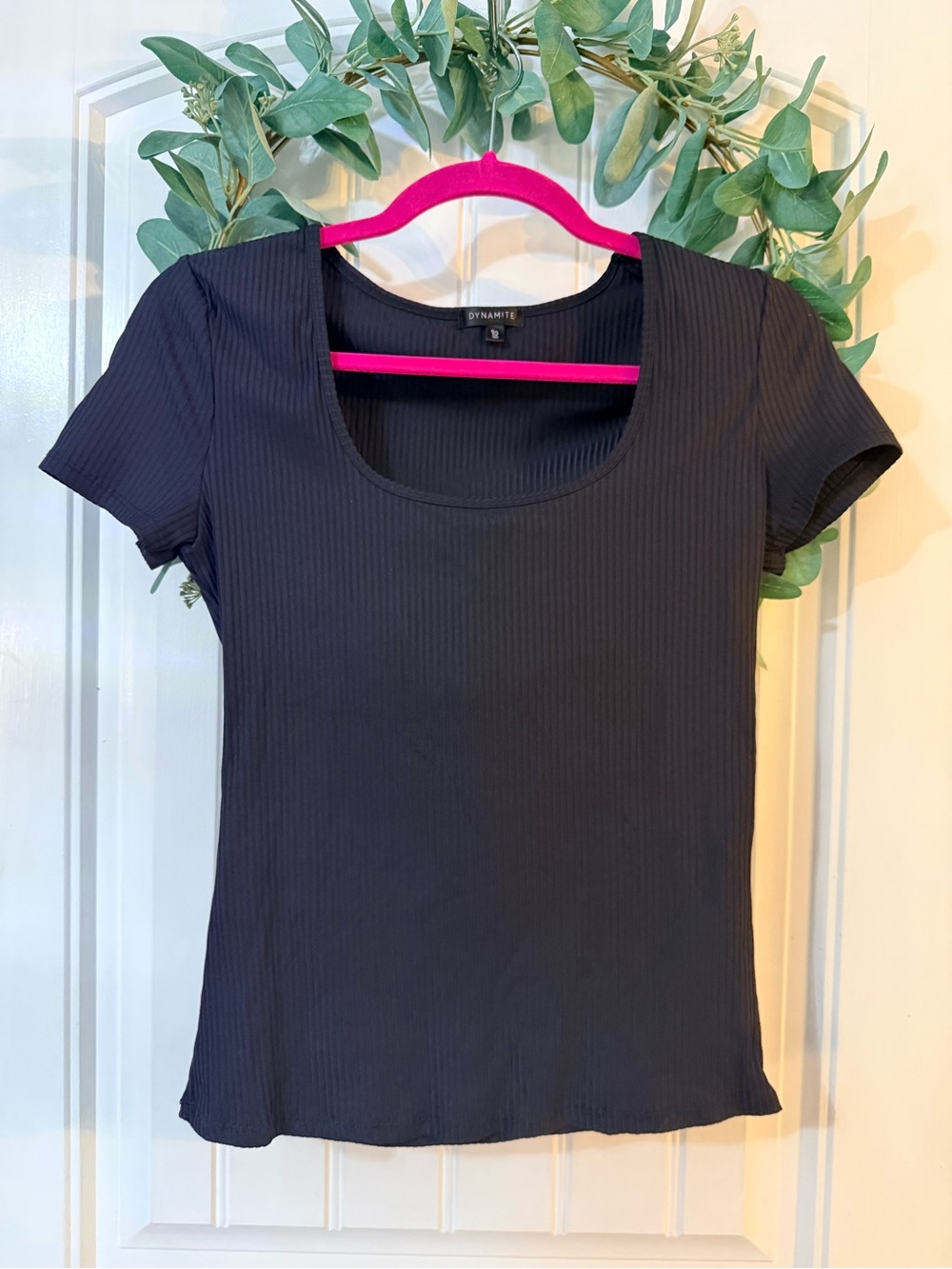 🌿4/$25 • Dynamite Square Neck Ribbed Black Top